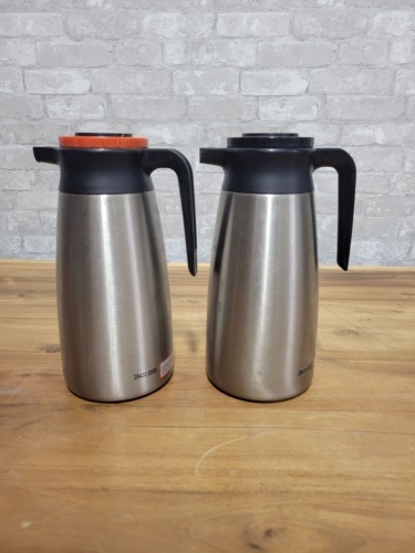 Bunn 1.9L Stainless Thermal Serving Carafes, Model 39430 - Lot of 2