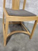 Solid Oak - Grey Fabric Chairs (6) Brown Leather Stools (2) - Lot of 8 - 2