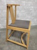 Solid Oak - Grey Fabric Chairs (6) Brown Leather Stools (2) - Lot of 8 - 3