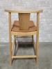 Solid Oak - Grey Fabric Chairs (6) Brown Leather Stools (2) - Lot of 8 - 5