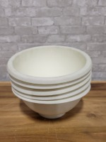 12" White Plastic Bowls - Lot of 5