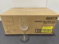 12oz Cabernet Tall Wine Glasses, Branded Legal C Bar - Lot of 24