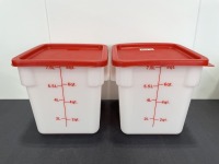 8qt Square White Food Storage Container - Lot of 2