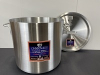 32qt Premium Aluminum Stock Pot with Lid