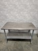 Stainless Table with Undershelf 53" x30" x 36" - 2