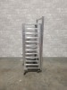 Folding Stainless Pan Rack on Casters - Fits 12 Half Size Pans - 2