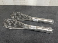 12" Heavy Stainless Whisks - Lot of 2