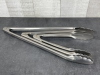 16", 12", 9" Heavy Duty Stainless Steel Tongs - Lot of 3 Pieces