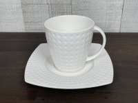 C&S Satinique 8oz Tea Cups with 6" Saucers - Lot of 6 (12pcs)