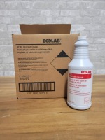 ECOLAB 1112173 Restroom Cleaner (6) 946 ml Bottles with (2) Sprayers - Lot of 8pcs