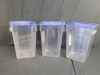 22qt Clear Polycarb Ingredient Bins with Lids - Lot of 3 - 2