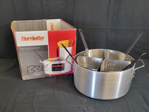20qt Aluminum Pasta Cooker with 4 Stainless Inserts, Browne Thermalloy