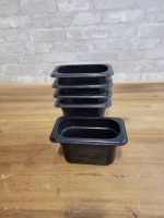 Cambro 1/9 Size 4" Deep Black Poly Inserts - Lot of 5