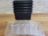 Cambro 1/3 Size 6" Deep Black Poly Inserts with Lids - Lot of 6 (12 Pcs)