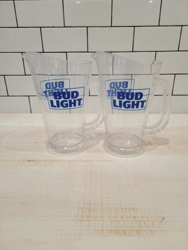 Plastic Beer Pitchers 9" Tall - Lot of 2