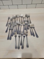 TWS Stainless Steel Dinner Forks - Lot of 33