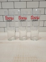 8" Tall Coors Light Glasses - Lot of 3