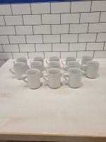 4" Tall White Coffee Mugs - Lot of 13