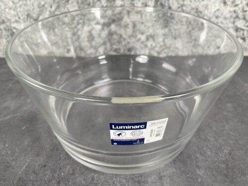 9.75" Unisson 140oz Stackable Glass Bowls - Lot of 12 (2 Cases)