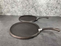 9" Round Cast Iron Skillets - Lot of 2