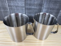 1000ml Heavy Stainless Graduated Measures - Lot of 2