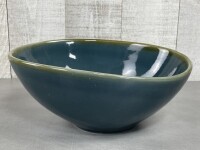 70oz, 10-1/2" Blue Terrastone Bowls - Lot of 6