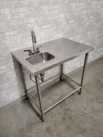 Stainless Steel Worktable with Hand Sink and Taps