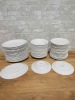 White Dinnerware - 11.5" Platters, 9" Bowls, 9" Plates - Lot of 60 Pieces - 2