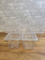 Cambro Clear Poly Inserts with Lids 6" L, 7" W, 6" D - 10 pieces