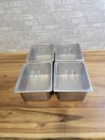 Stainles Steel inserts 1/2 size with polly lids - 8 pieces