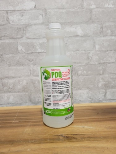 Mega Lab Sentless PDQ Disinfectant Cleaner - Box of 11 1L Bottles with 1 Spray Top and Bottle