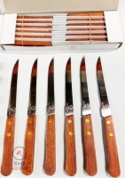 Wood Handle Steak Knife with 4 3/4'' Blade - Lot of 48