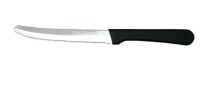 ROUNDED TIP STEAK TABLE KNIFE WITH PLASTIC BLACK HANDLE - Omcan 11548- Lot of 24