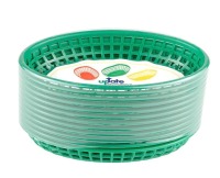 Update BB96G Oval Fast Food Basket - 9 1/4 x 5 3/4" Plastic, Green, 36 x 2 boxes