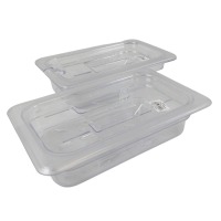 Browne Fourth Size 2" Deep Food Pan With Lid and Drain Shelf- Lot of 16