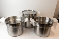 16 Stock Pot with Steamer Basket and Double Boiler Insert Set