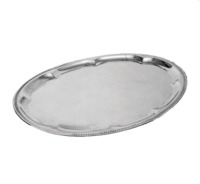 Johnson-Rose Serving Tray, 18" x 13-1/2" D, oval, tin plated steel, 48/Case