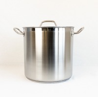20 QT Stock Pot with Lid, Induction Capable, Stainless Steel