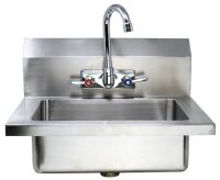 Wall Mount Hand SInk with Gooseneck Faucet - Omcan 44585