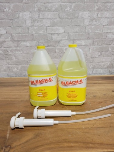 Bleach-6 Concentrate Lot of 2 4L Jugs with Pumps