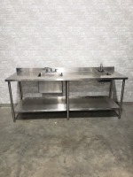 Stainless Steel Table with Vegetable Prep and Handsink with Splashguard