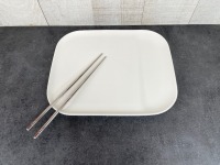 Arcoroc 11" x 9" Osaka Platters with Chopsticks - Lot of 5 Sets (15pcs)