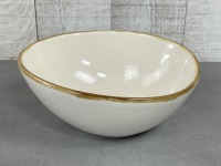 35oz, 8.5" White Terrastone Porcelain Bowls - Lot of 12