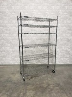 Chrome Wire Rack on Wheels with 6 Shelves