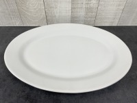 20" Plain Oval White Platters - Lot of 3