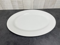 18" Plain Oval White Platters - Lot of 3
