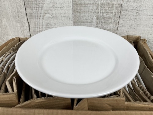9" Plain White Plates - Lot of 24