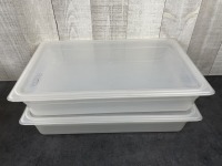 Poly Full Size Food Storage Boxes with Lids, Cambro 10PPSC/14PP - Lot of 2 (4 Pieces)