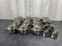 12oz Teapots w/Strainer, Browne 515152 with Misc Creamers - Lot of 19 Pieces