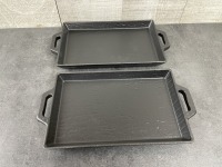 Arcoroc 7.25" x 4.5" Cast Iron Rectangular Dishes - Lot of 2